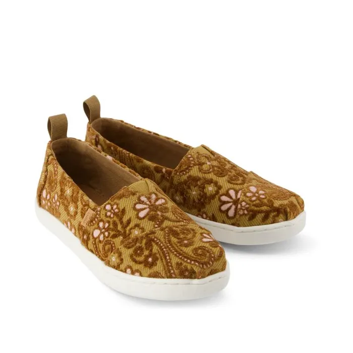 Toms TOMS Classics Alpargata Kids Shoe Golden Honey Floral Brocade 8211 KidsWomen