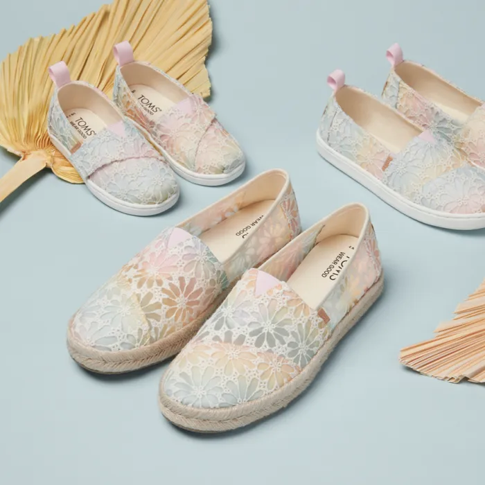 Toms TOMS Classics Alpargata Toddler Shoe Floral Lace Ombre 8211 KidsWomen Toms TOMS Classics Alpargata Toddler Shoe Floral Lace Ombre 8211 KidsWomen