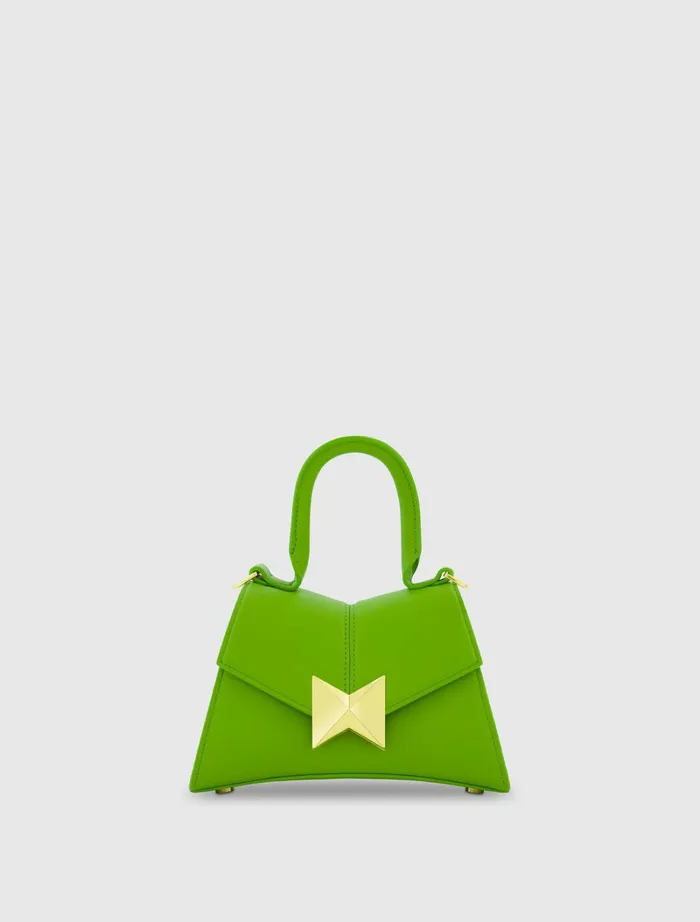 Top Handle Bags Women Angular Mini Leather Handbag With Gold Hardware Pear Mac Duggal