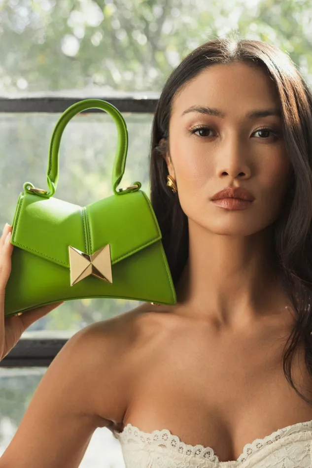Top Handle Bags Women Angular Mini Leather Handbag With Gold Hardware Pear Mac Duggal