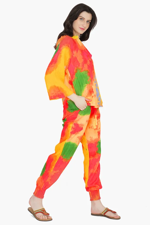 Tops America and Beyond Women Paradise Tie Dye Tunic