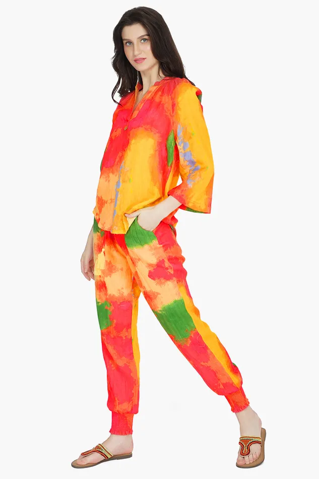 Tops America and Beyond Women Paradise Tie Dye Tunic