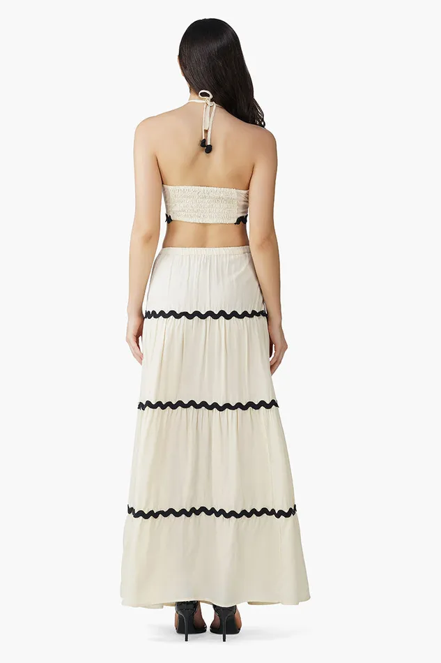 Tops America and Beyond Women Vanilla RicRac Halter Top