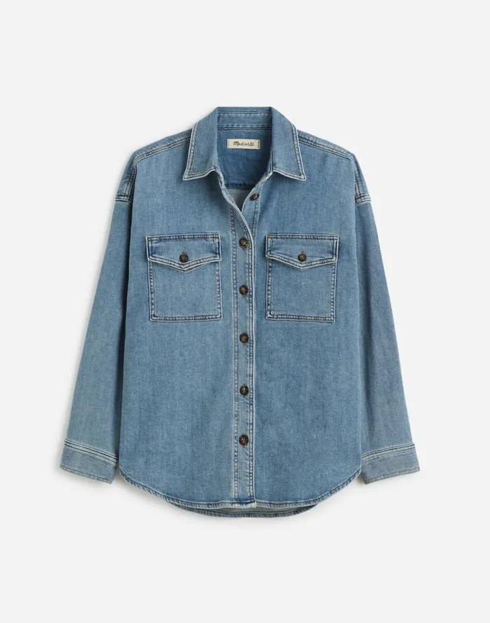 Tops and Shirts Women Madewell Denim LongSleeve ButtonUp Shirt Blissfield Wash