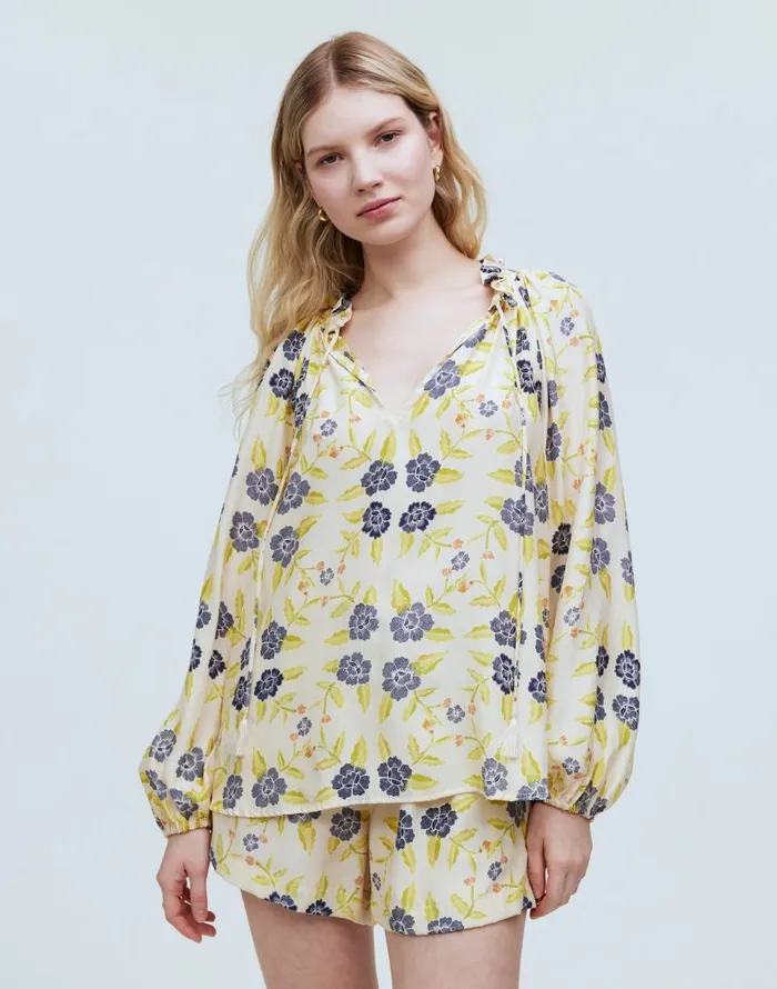 Tops and Shirts Women Madewell Natalie Martin Penny Blouse Prairie Indigo