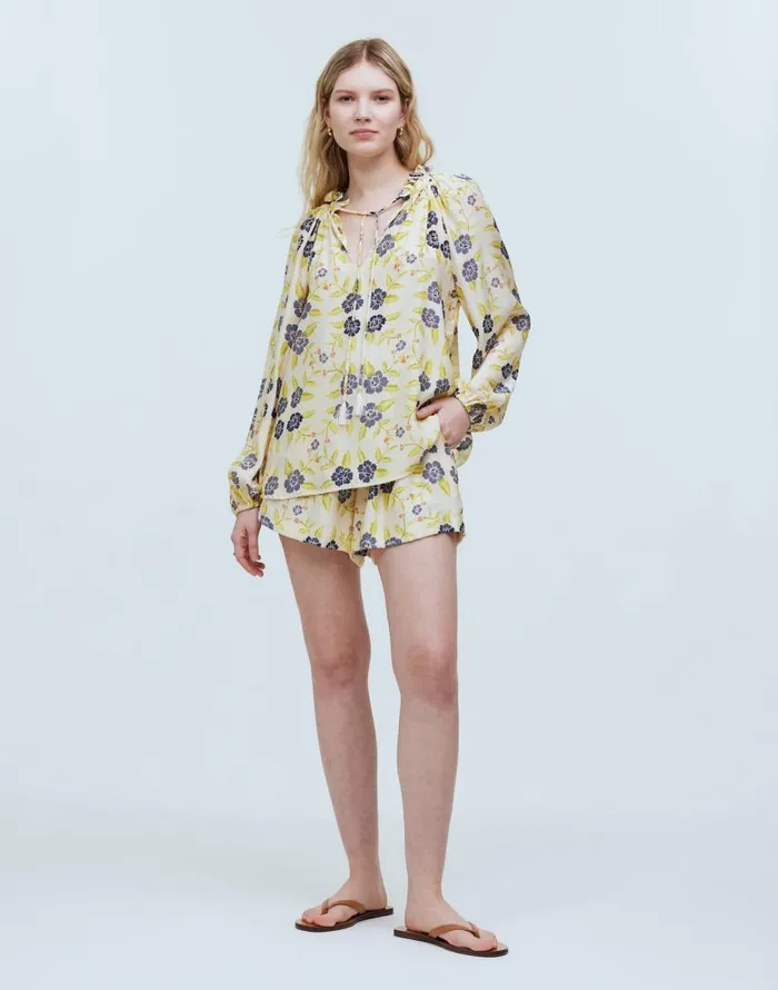 Tops and Shirts Women Madewell Natalie Martin Penny Blouse Prairie Indigo