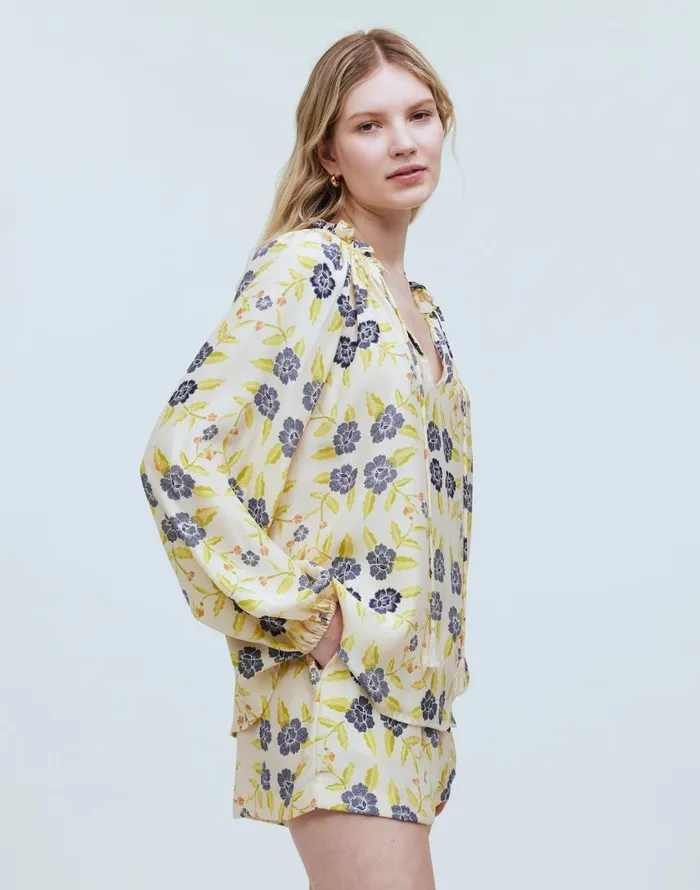 Tops and Shirts Women Madewell Natalie Martin Penny Blouse Prairie Indigo