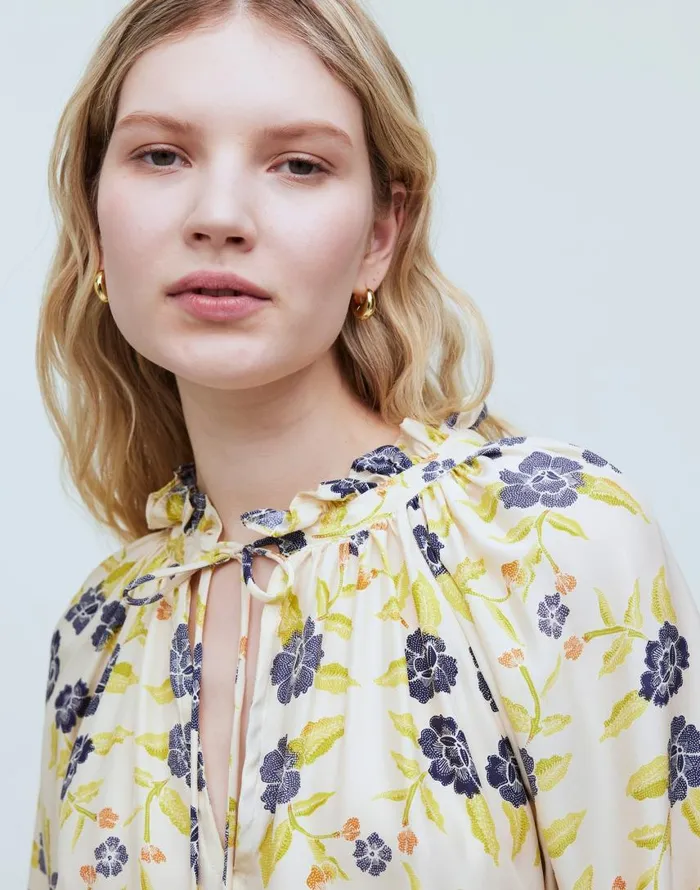 Tops and Shirts Women Madewell Natalie Martin Penny Blouse Prairie Indigo
