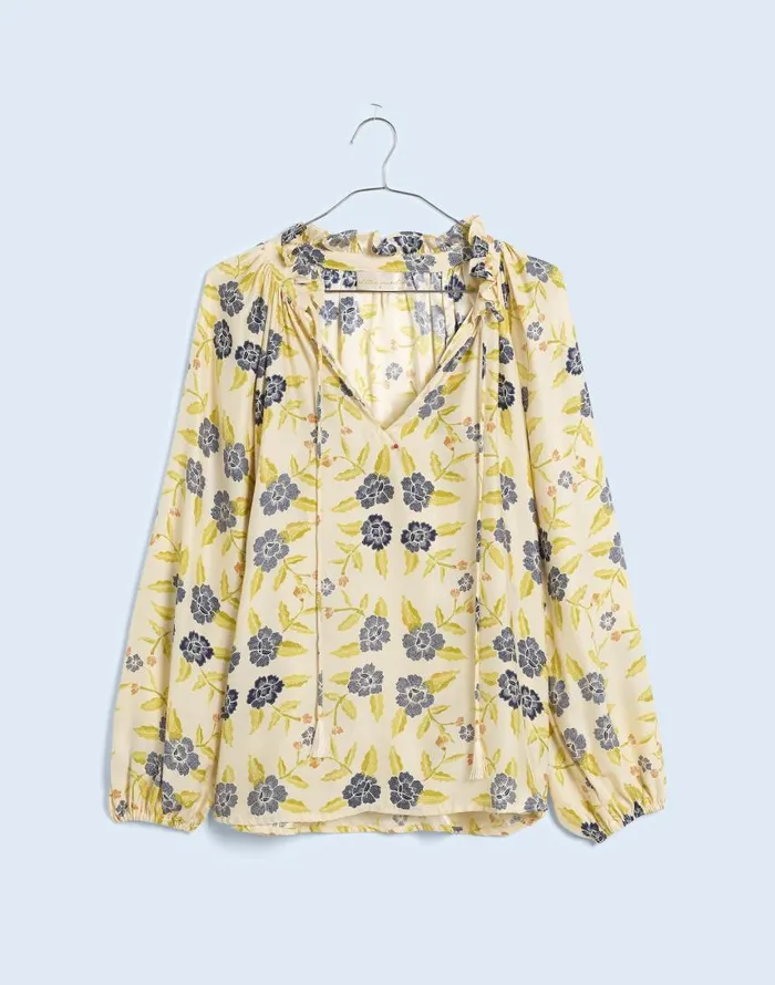 Tops and Shirts Women Madewell Natalie Martin Penny Blouse Prairie Indigo