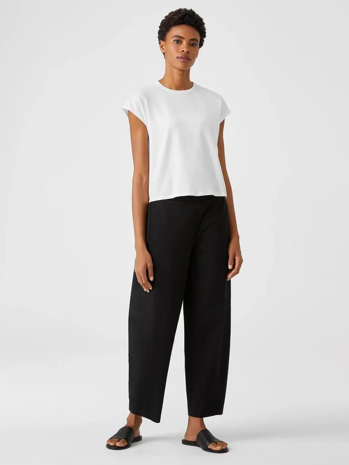 Tops and Tees Women Eileen Fisher Fine Jersey Square Top White