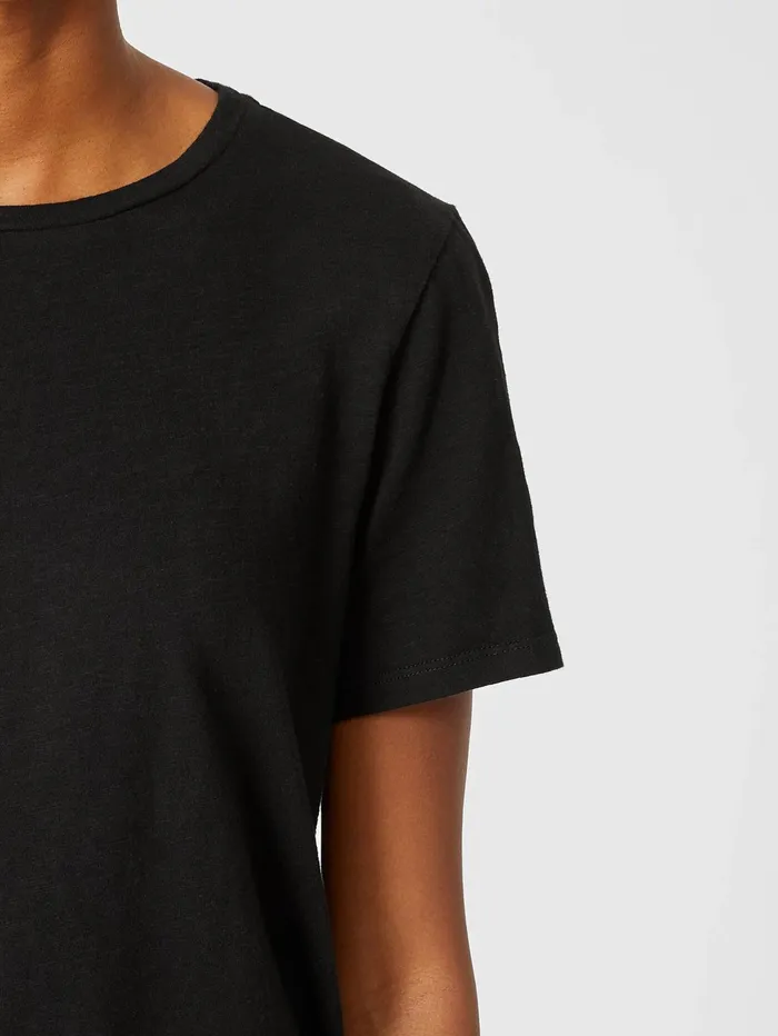 Tops and Tees Women Eileen Fisher Organic Cotton Slub Tee Black