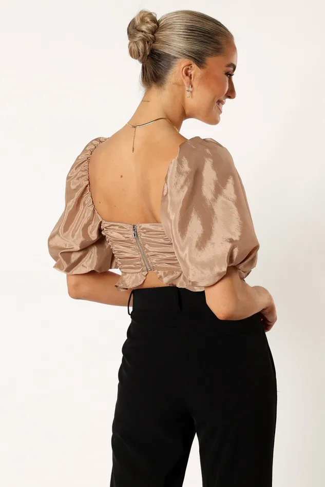 Tops Bessie Rosette Top Champagne 8211 Petal and Pup Women