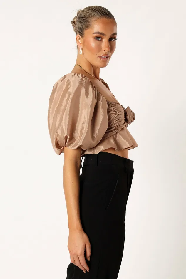 Tops Bessie Rosette Top Champagne 8211 Petal and Pup Women