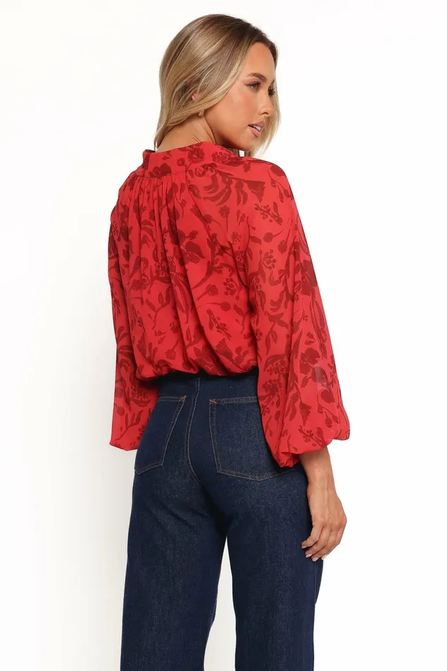 Tops Marni Top Red Floral 8211 Petal and Pup Women