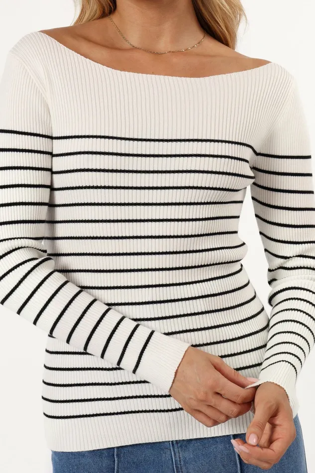 Tops Petal and Pup Women Kiersten Knit Top White Black