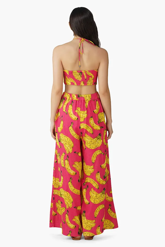 Tops Women America and Beyond Just Bananas Pink Halter Top