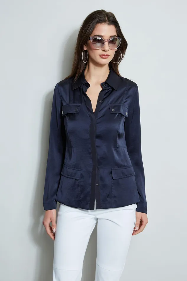Tops Women Elie Tahari Cargo Utility Jacket STARGAZER