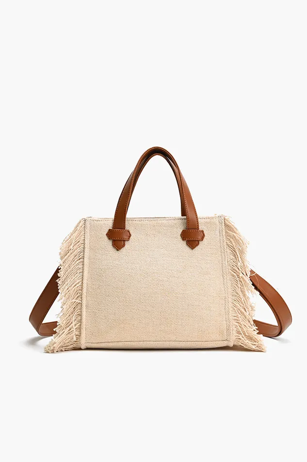 Totes America and Beyond Women Temur Leopard Fringed Tote