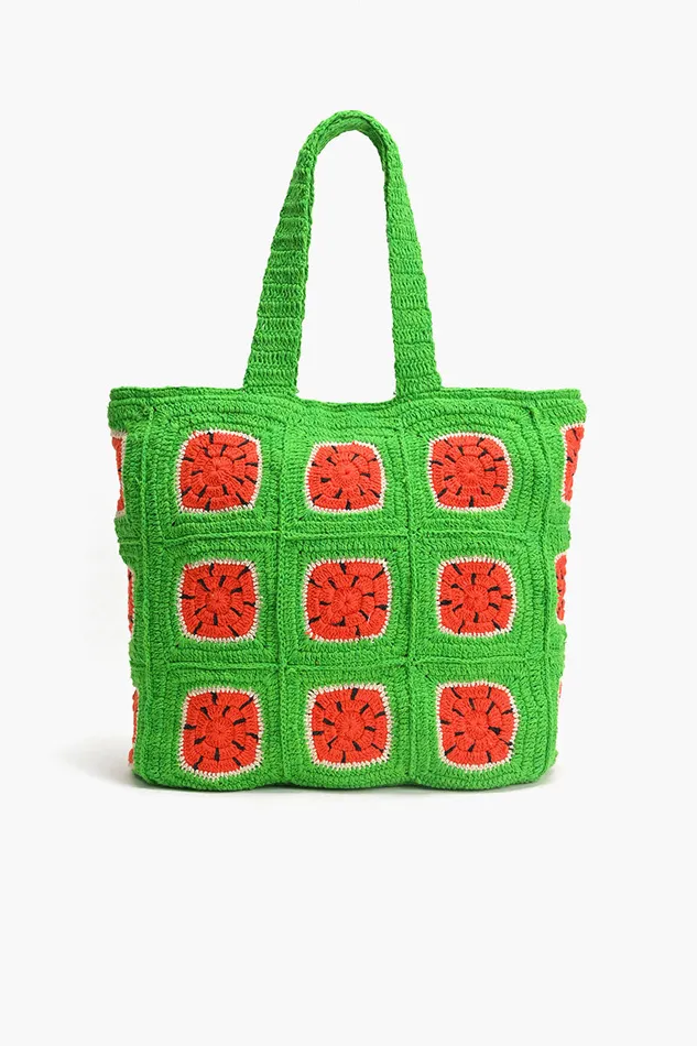 Totes America and Beyond Women Watermelon Crochet Beach Tote