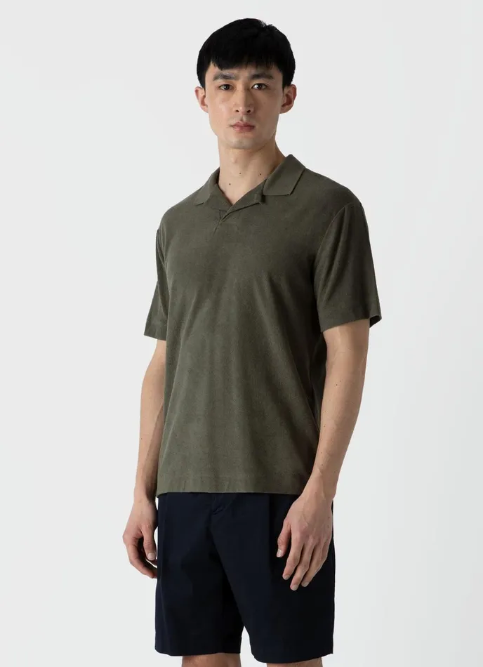 Towelling Polo Shirt Hunter Green Men SUNSPEL Polo Shirts