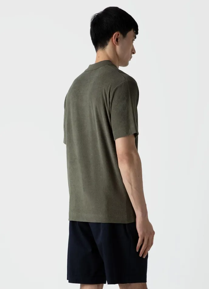 Towelling Polo Shirt Hunter Green Men SUNSPEL Polo Shirts