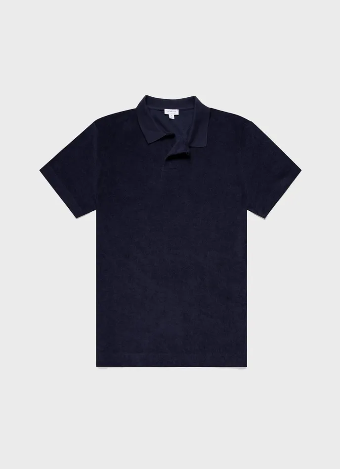 Towelling Polo Shirt Navy Men SUNSPEL Polo Shirts