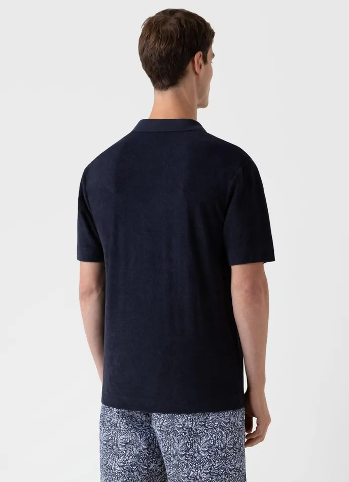 Towelling Polo Shirt Navy Men SUNSPEL Polo Shirts