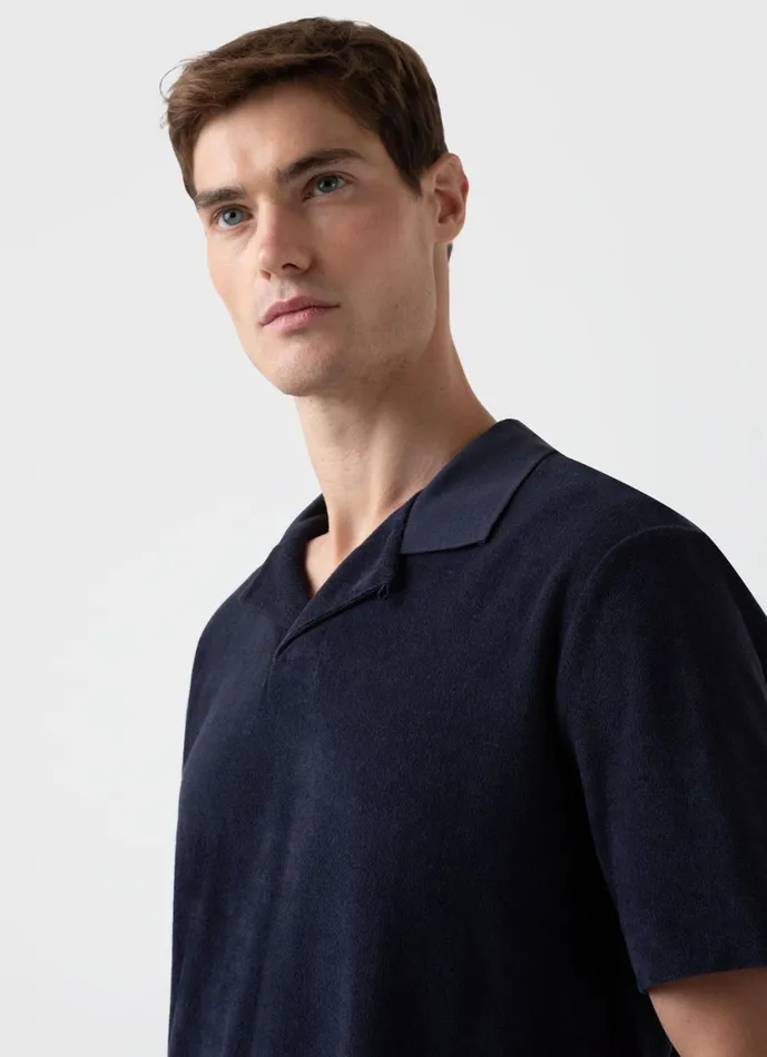 Towelling Polo Shirt Navy Men SUNSPEL Polo Shirts