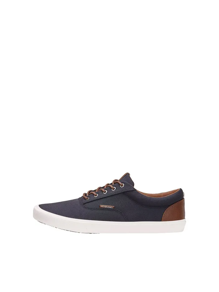 Trainers JACK and JONES Mens CANVAS SNEAKERS Blue Navy Blazer Cheap On Sale