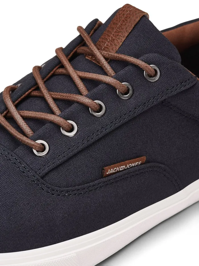 Trainers JACK and JONES Mens CANVAS SNEAKERS Blue Navy Blazer Cheap On Sale