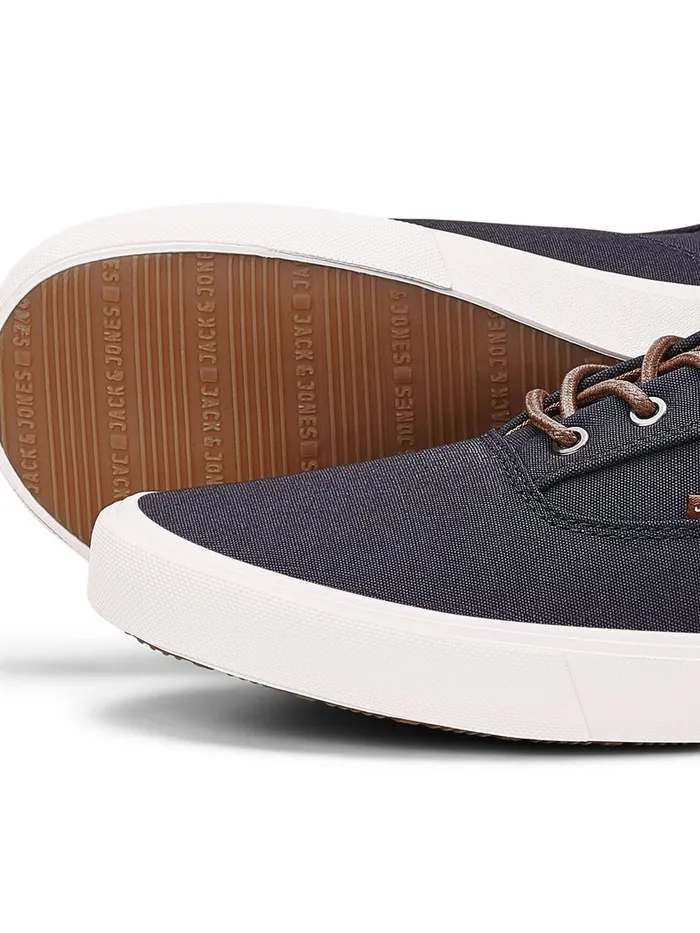 Trainers JACK and JONES Mens CANVAS SNEAKERS Blue Navy Blazer Cheap On Sale