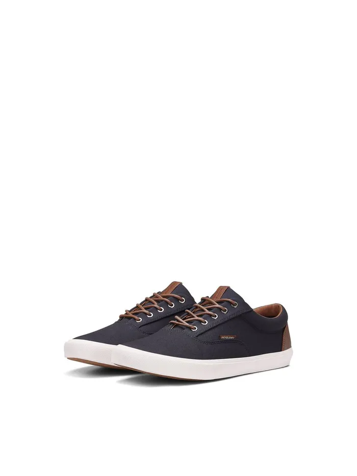 Trainers JACK and JONES Mens CANVAS SNEAKERS Blue Navy Blazer Cheap On Sale