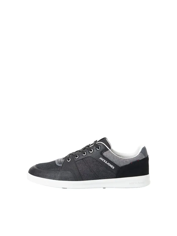 Trainers JACK and JONES Mens DENIM SNEAKERS Black Anthracite For Sale