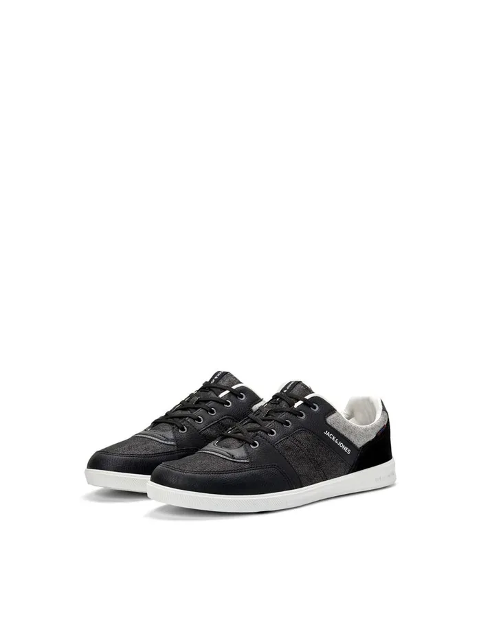 Trainers JACK and JONES Mens DENIM SNEAKERS Black Anthracite For Sale