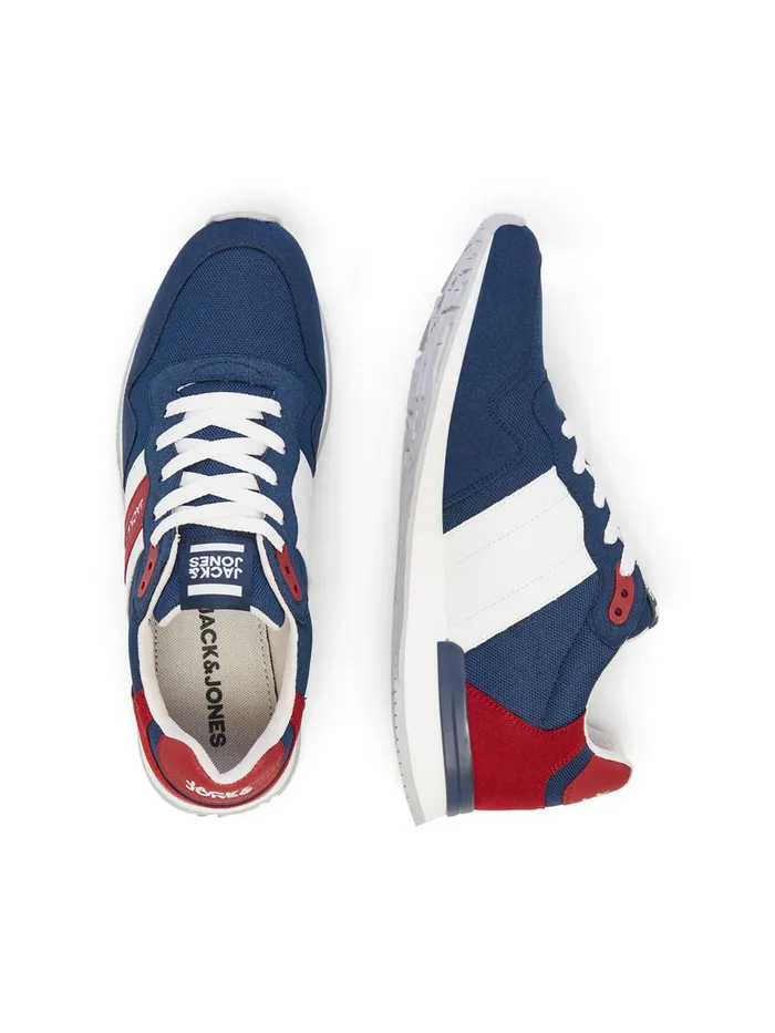 Trainers JACK and JONES Mens FAUX LEATHER SNEAKERS Blue Majolica Blue Gift for Friend