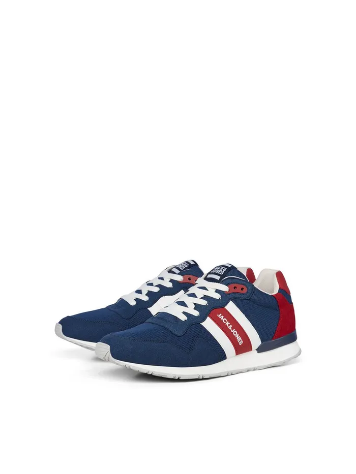 Trainers JACK and JONES Mens FAUX LEATHER SNEAKERS Blue Majolica Blue Gift for Friend