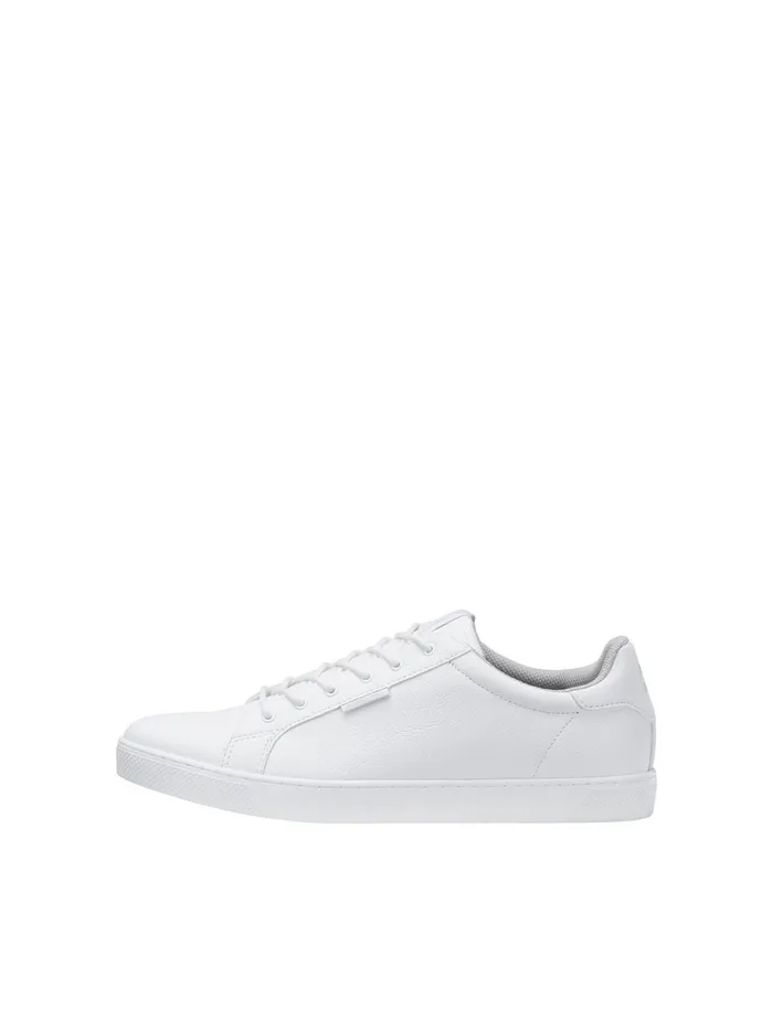 Trainers JACK and JONES Mens FAUX LEATHER SNEAKERS White Bright White Casaul