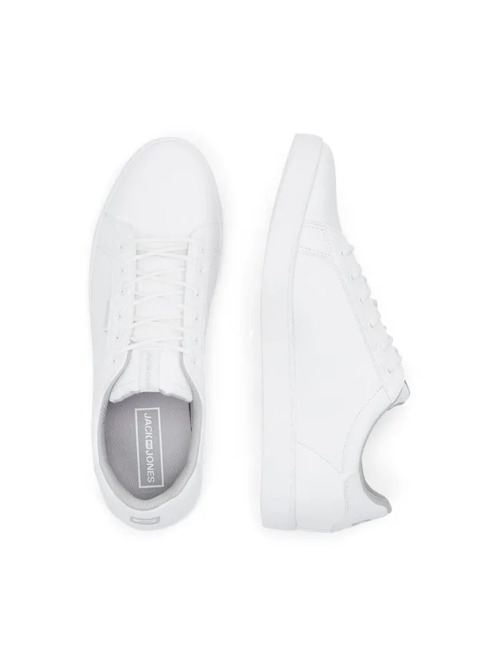 Trainers JACK and JONES Mens FAUX LEATHER SNEAKERS White Bright White Casaul