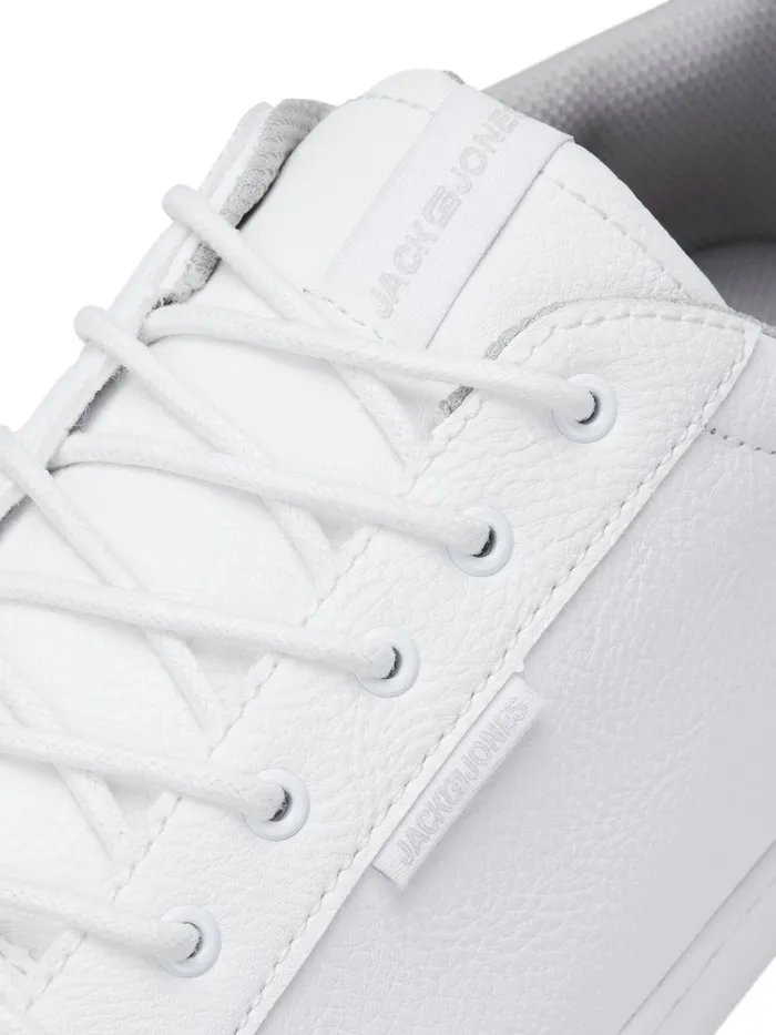 Trainers JACK and JONES Mens FAUX LEATHER SNEAKERS White Bright White Casaul