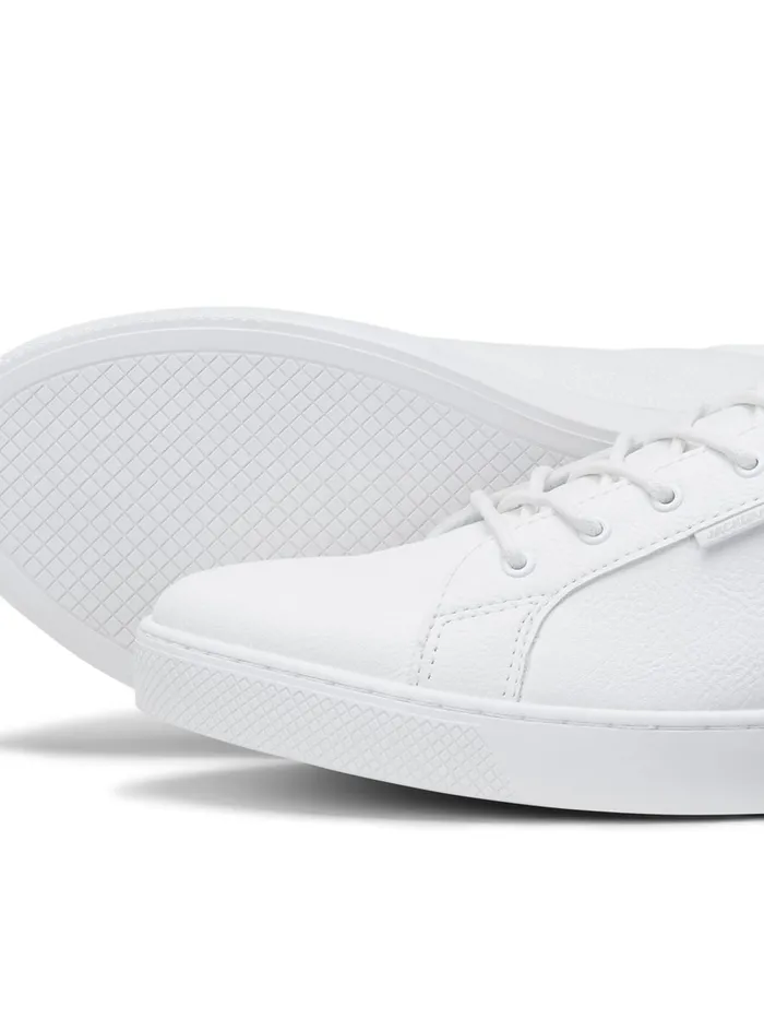 Trainers JACK and JONES Mens FAUX LEATHER SNEAKERS White Bright White Casaul