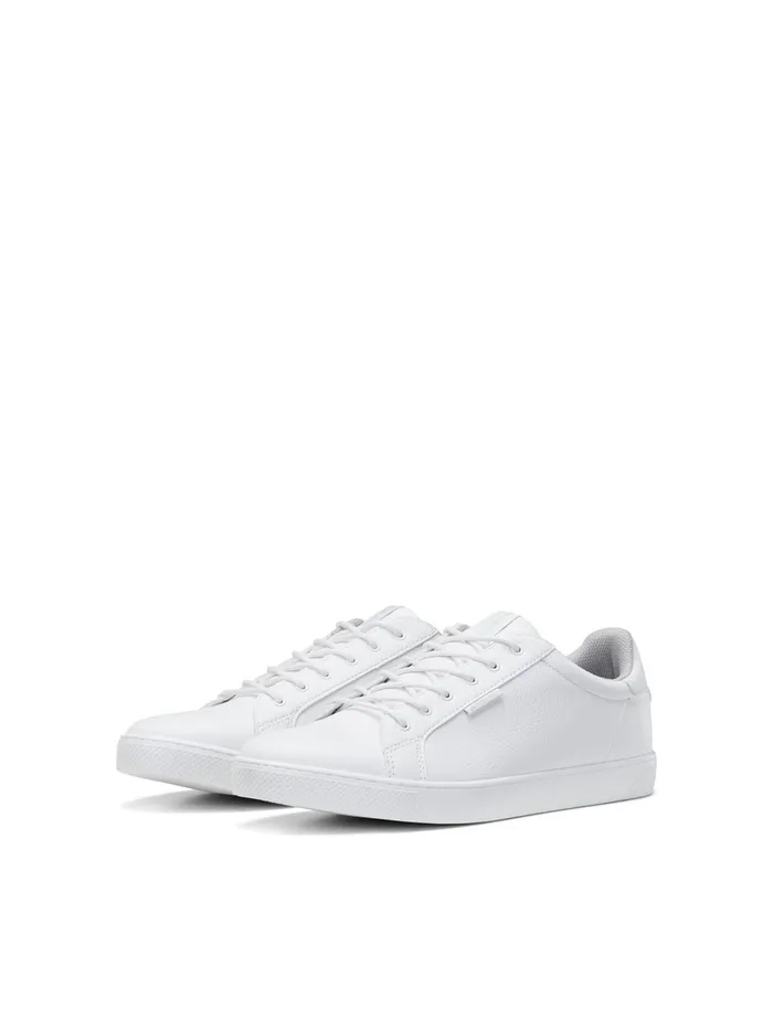 Trainers JACK and JONES Mens FAUX LEATHER SNEAKERS White Bright White Casaul