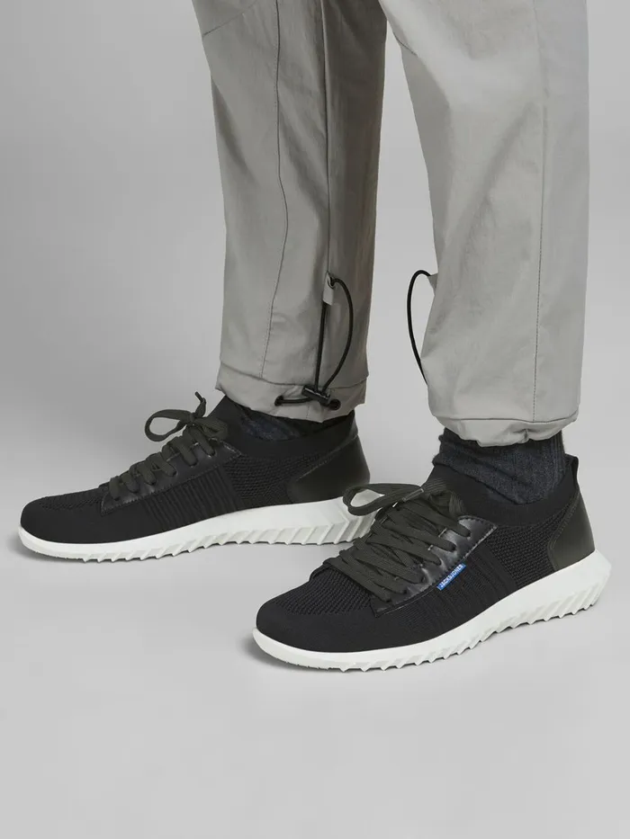 Trainers JACK and JONES Mens LOGO MESH TRAINERS Black Anthracite Online