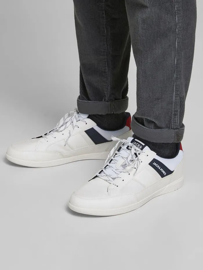 Trainers JACK and JONES Mens PU LEATHER SNEAKERS White Bright White Online