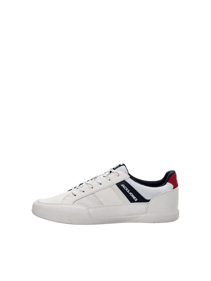 Trainers JACK and JONES Mens PU LEATHER SNEAKERS White Bright White Online