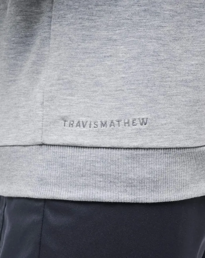 TravisMathew AMENITIES CREW Heather Light Grey Men Hoodies and Sweatshirts