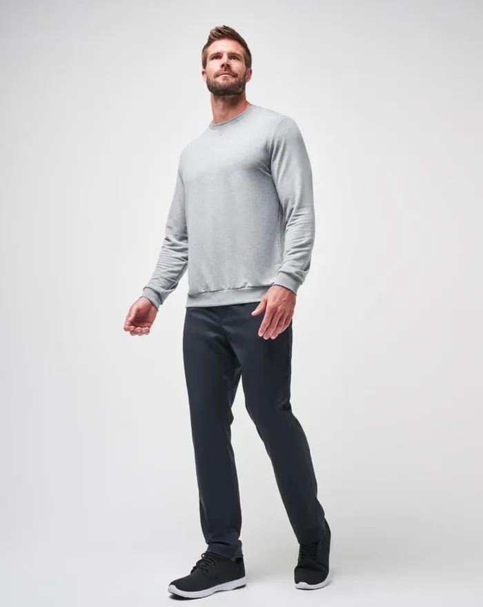 TravisMathew AMENITIES CREW Heather Light Grey Men Hoodies and Sweatshirts