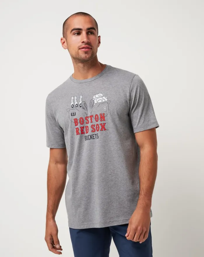 TravisMathew BOSTON RED SOX STRIKE ONE TEE Heather Grey Men Tees