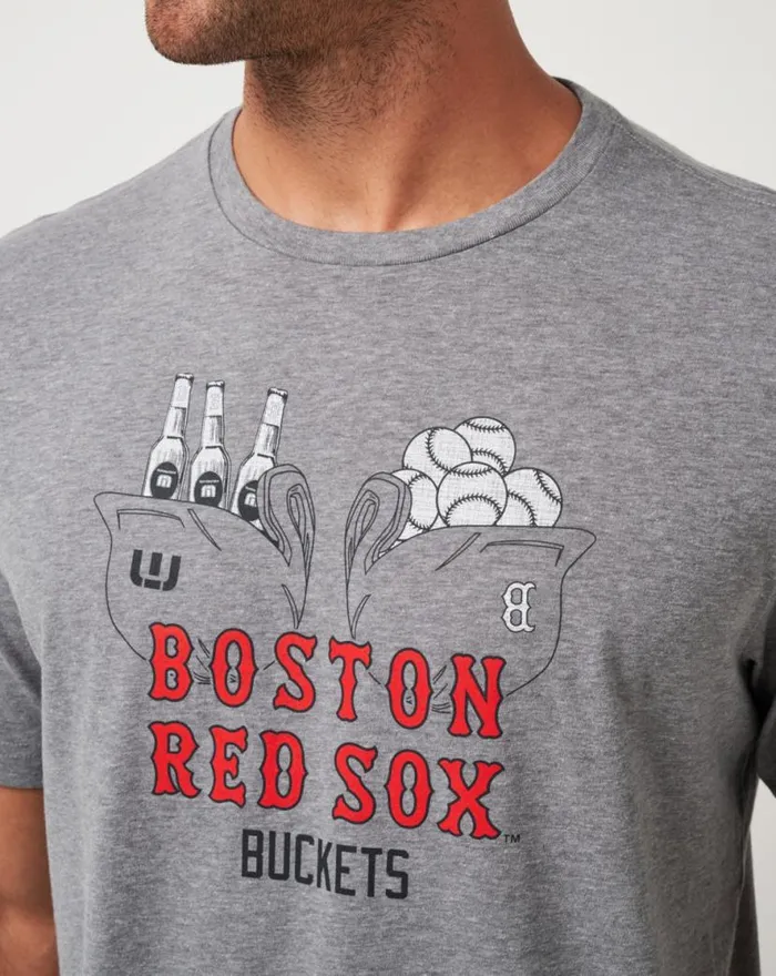 TravisMathew BOSTON RED SOX STRIKE ONE TEE Heather Grey Men Tees TravisMathew BOSTON RED SOX STRIKE ONE TEE Heather Grey Men Tees
