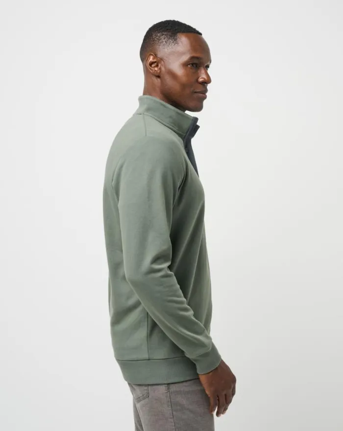 TravisMathew CLOUD QUARTER ZIP 20 Dark Olive Men Quarter Zips TravisMathew CLOUD QUARTER ZIP 20 Dark Olive Men Quarter Zips