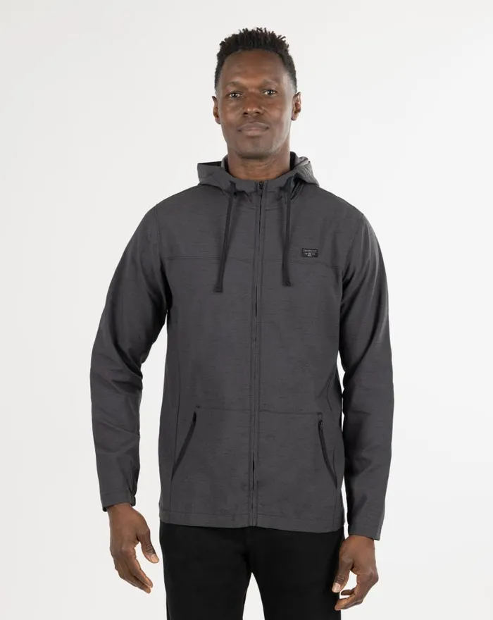 TravisMathew ELEMENT OF SURPRISE FULL ZIP HOODIE Heather Black Men Jackets